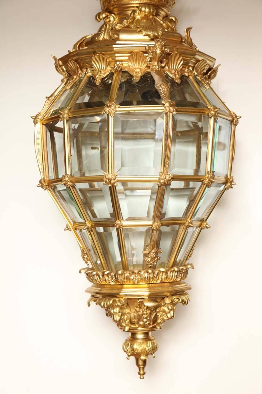 French Gilt Bronze Hall Lantern 2