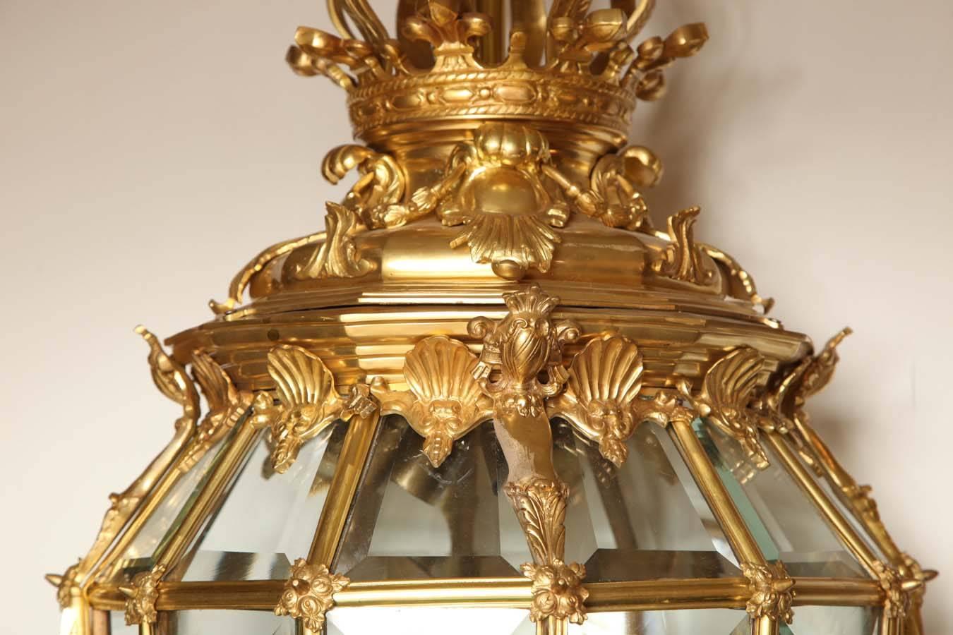 French Gilt Bronze Hall Lantern 3