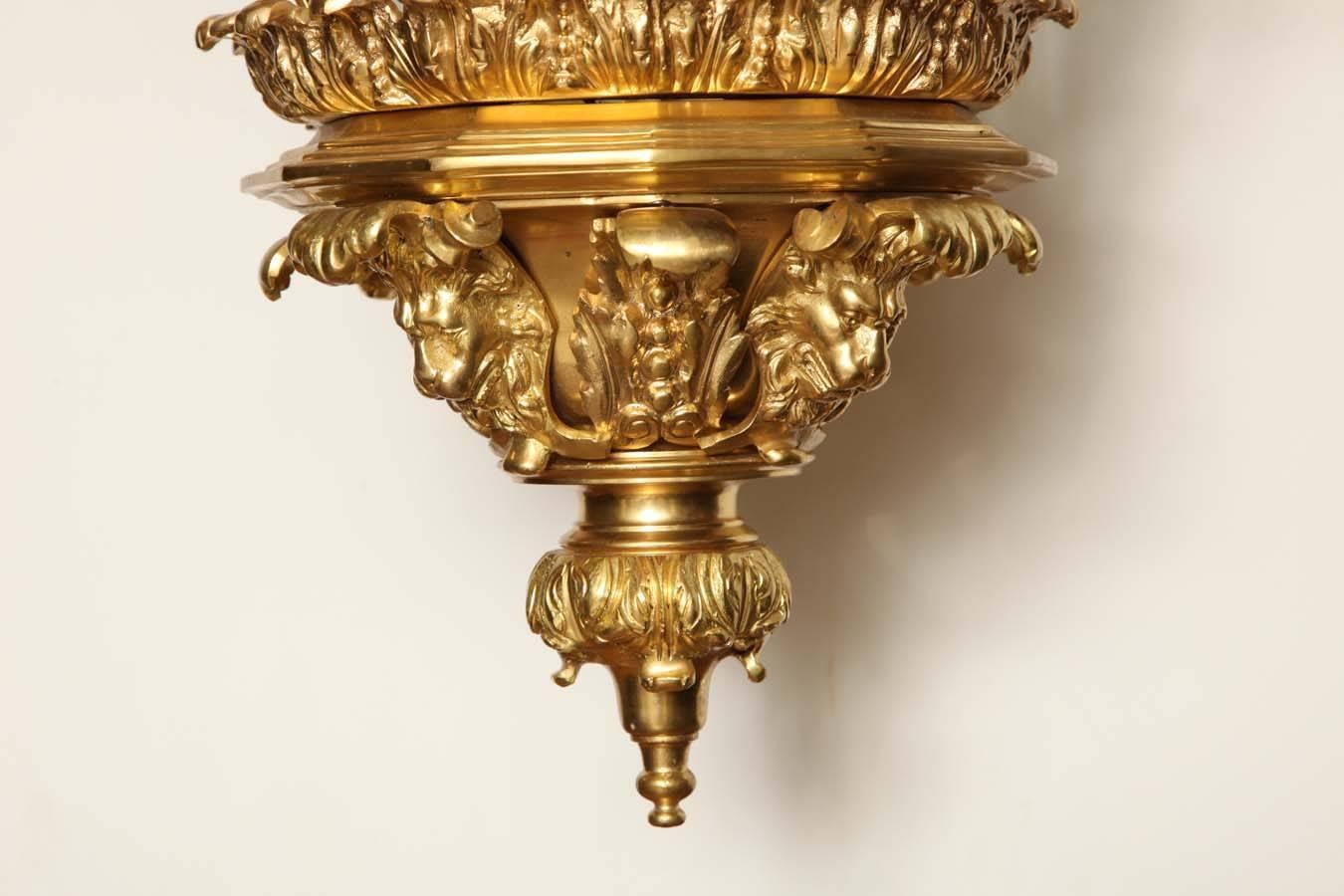 French Gilt Bronze Hall Lantern 5