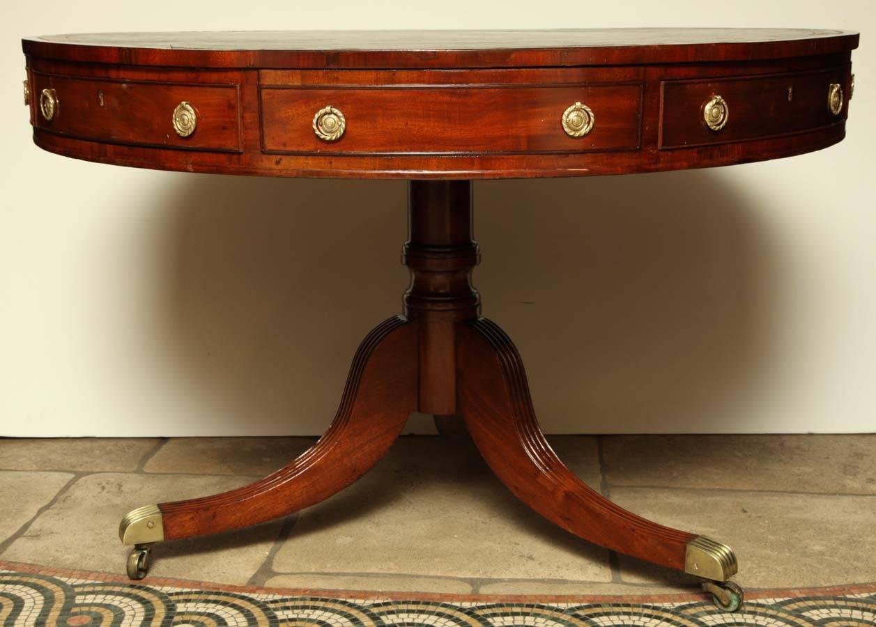 Regency Mahogany Drum Table 2