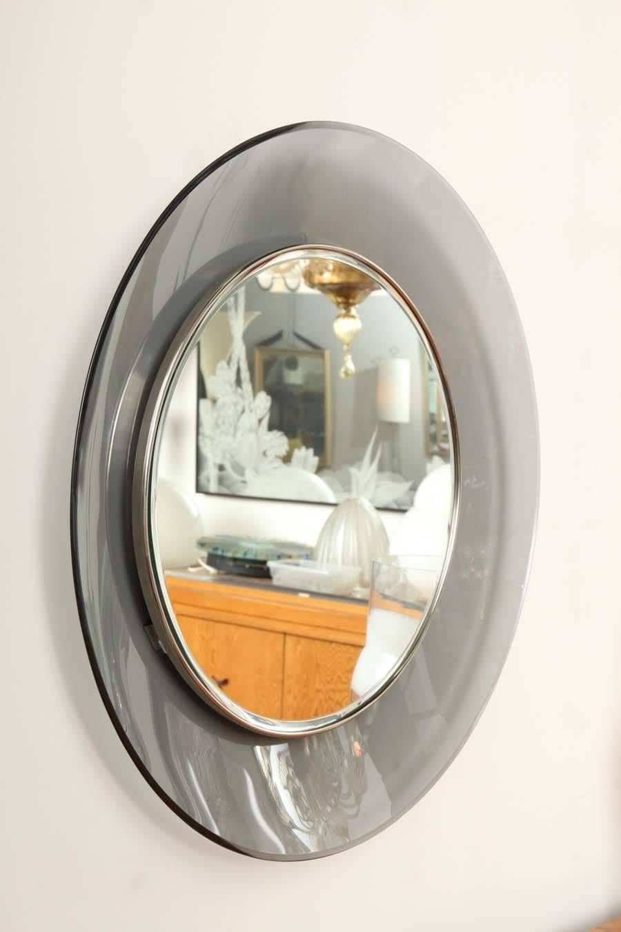 Fontana Arte Smoke Mirror Made in Milan In Excellent Condition In New York, NY