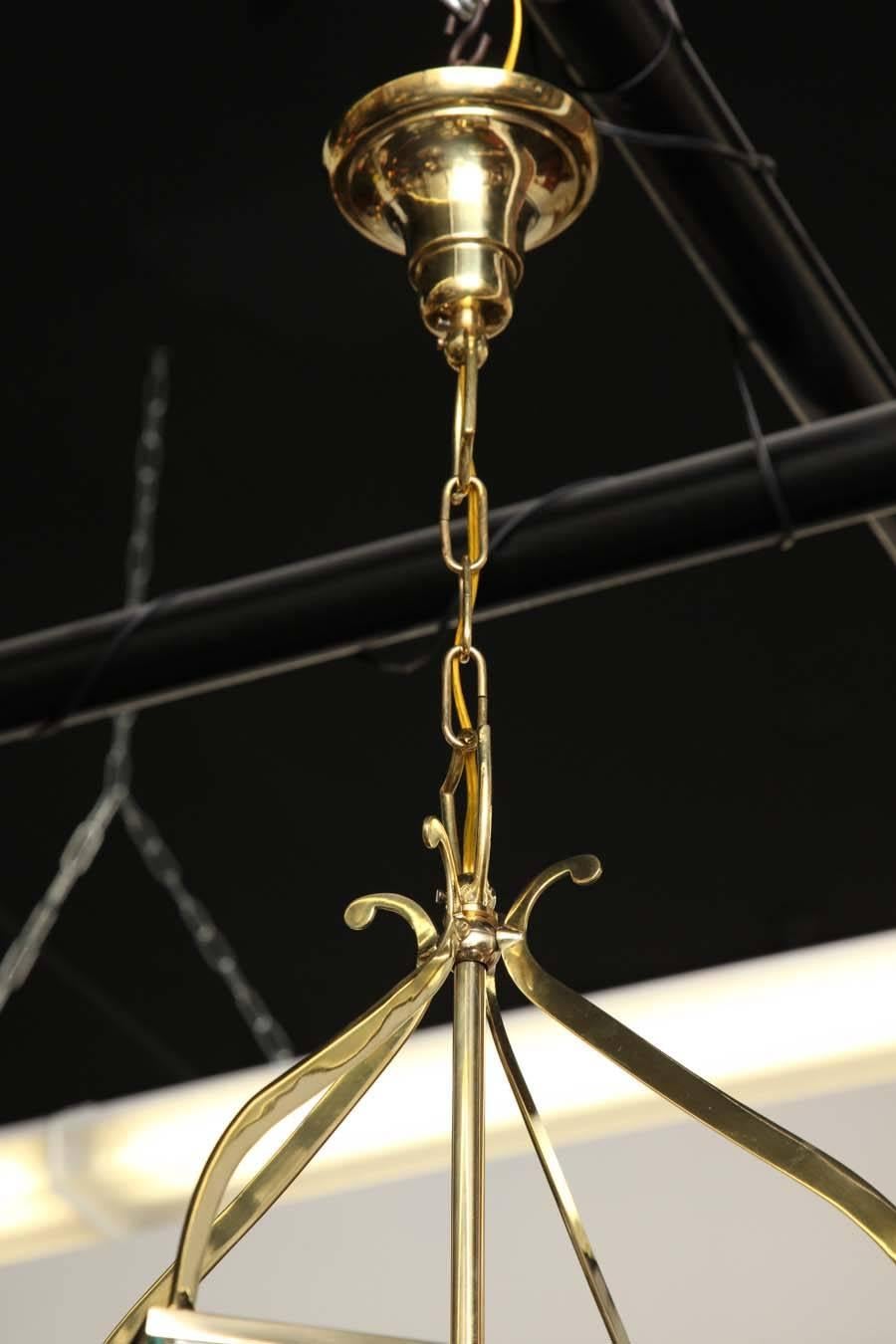 Mid-20th Century Lantern Fixture Made in Milan by Brusotti For Sale