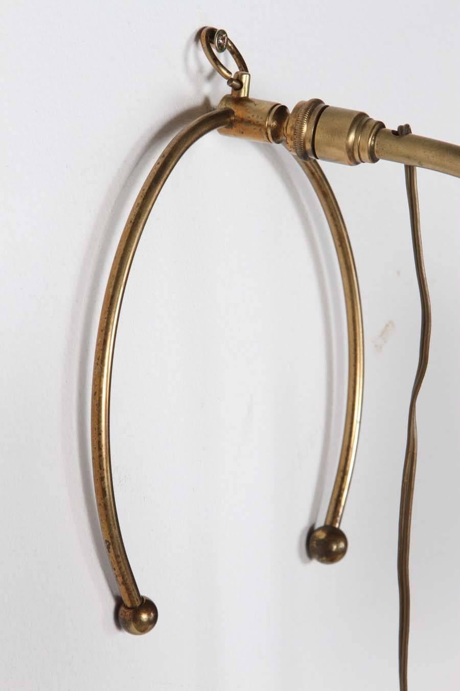 French Cocotte 1950s Brass and Painted Metal Table Lamp, Also Hangs as a Sconce  For Sale 3