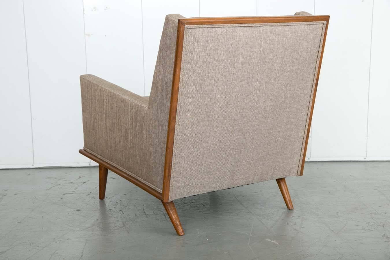 American Mid-Century Square Form Lounge Chairs in the Manner of T.H. Robsjohn-Gibbings