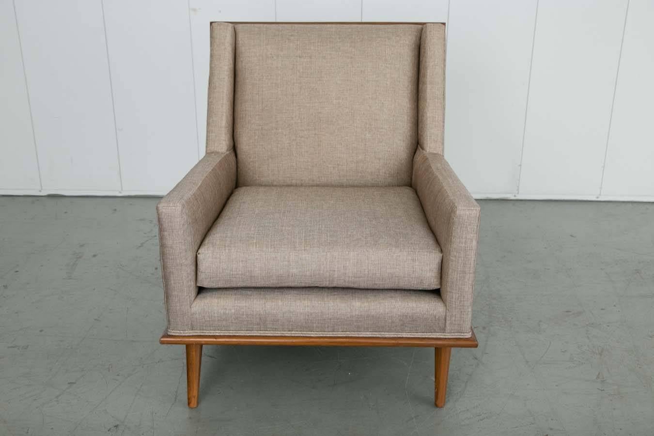 Mid-Century Square Form Lounge Chairs in the Manner of T.H. Robsjohn-Gibbings 1