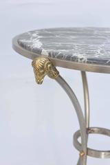Polished Steel and Brass Gueridon Accent Table in the manner of Jansen