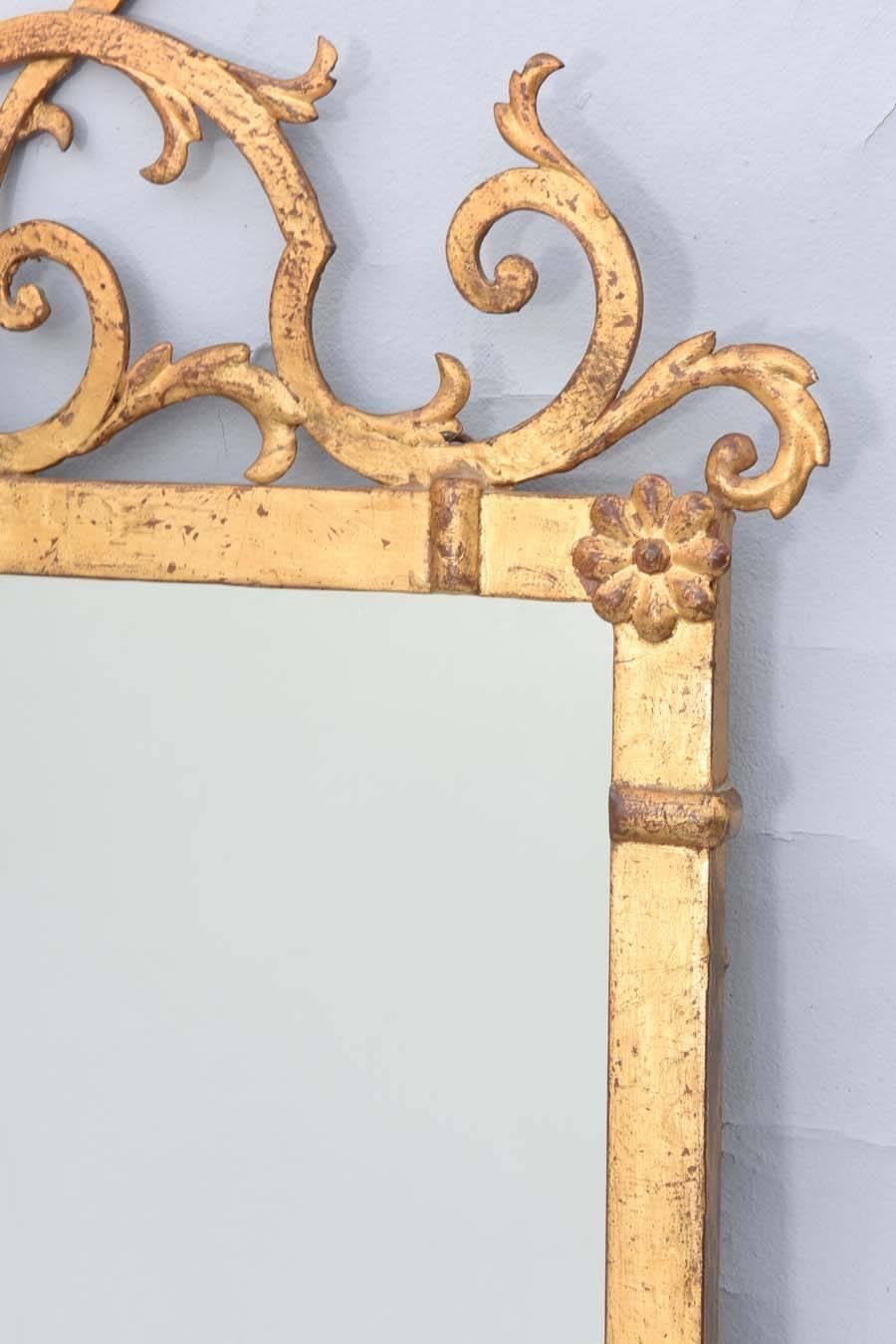 Hollywood Regency Gilded Iron Italian Mirror by Palladio, circa 1950s