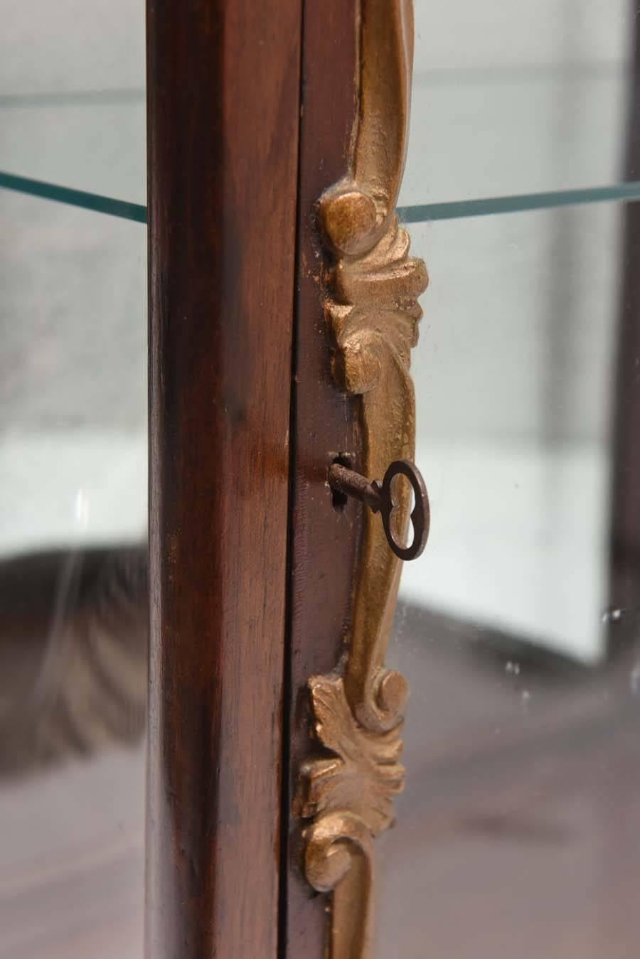 Antique French Wood and Gilt Curio Cabinet 1