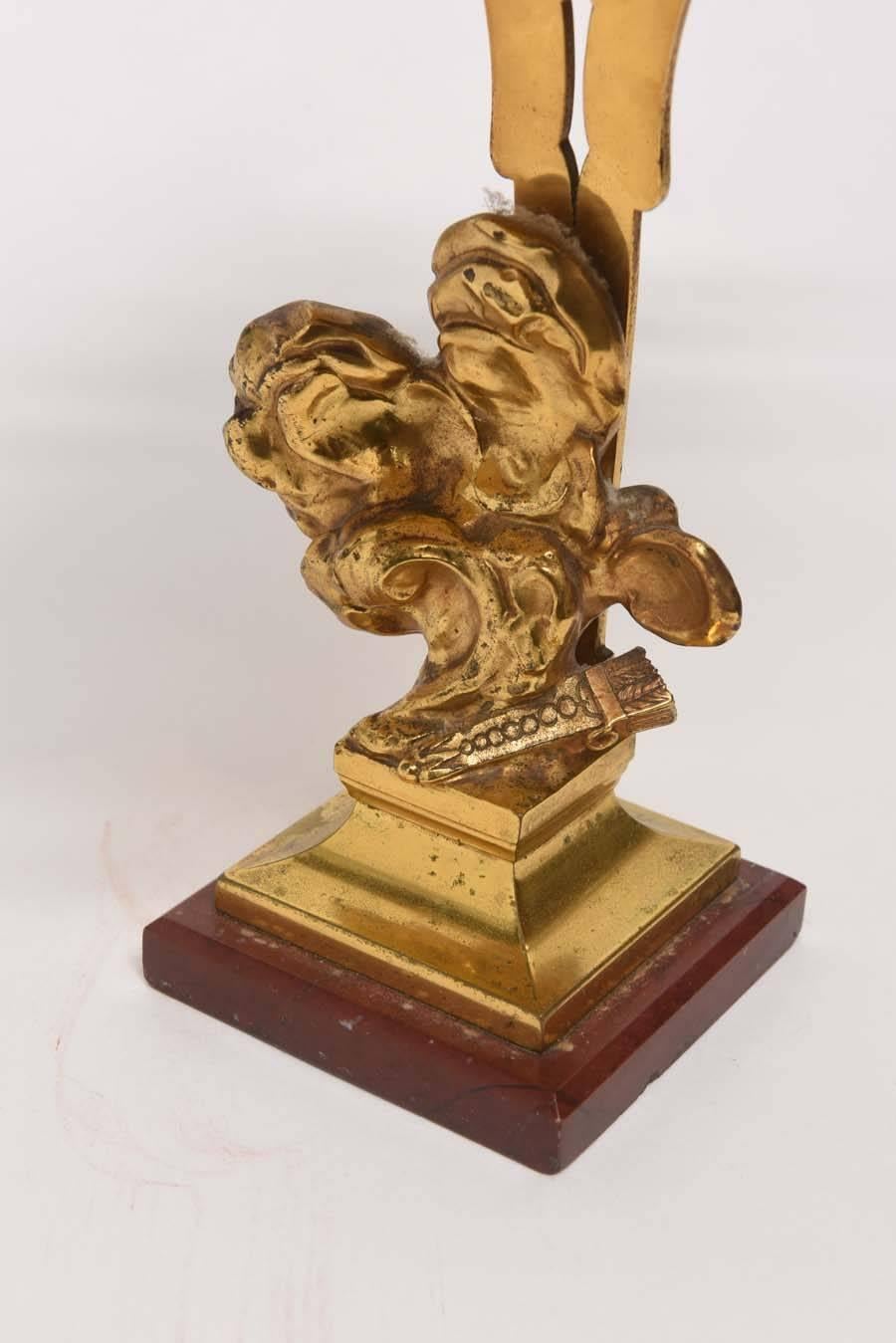 19th Century Dore Bronze Cupid Vanity Mirror 3