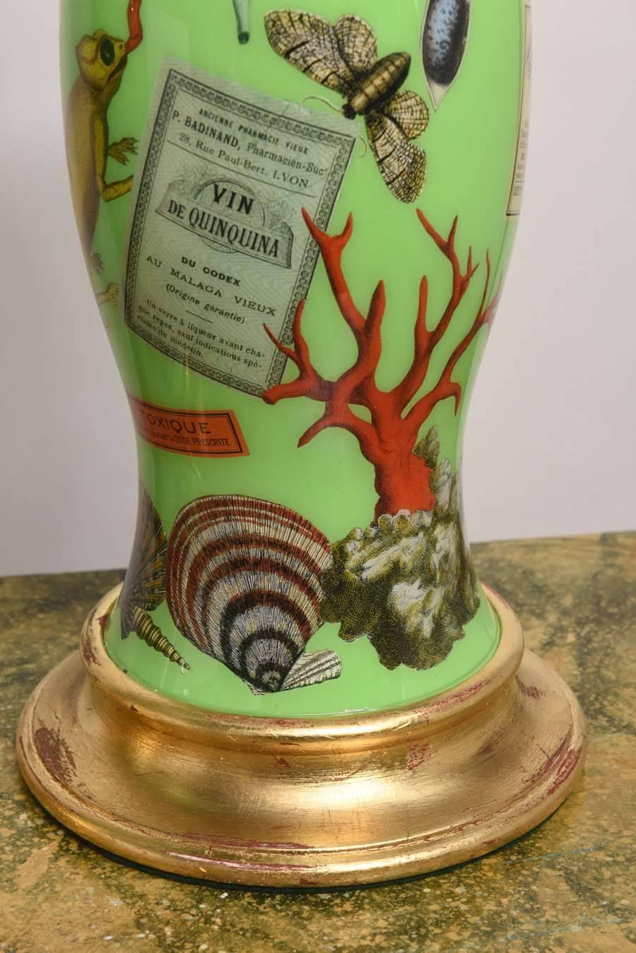 American Pair of Decoupage Lamps