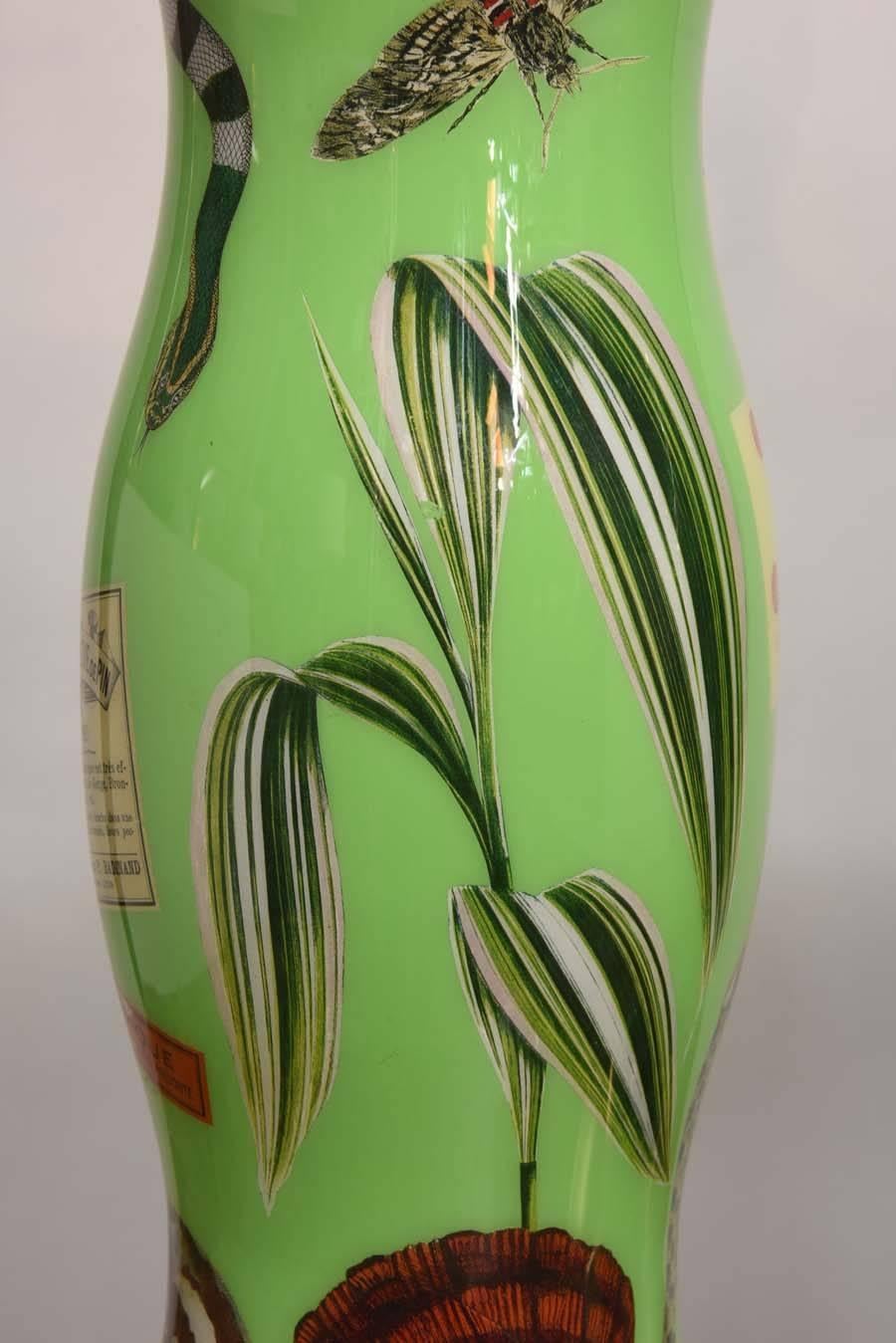 20th Century Pair of Decoupage Lamps