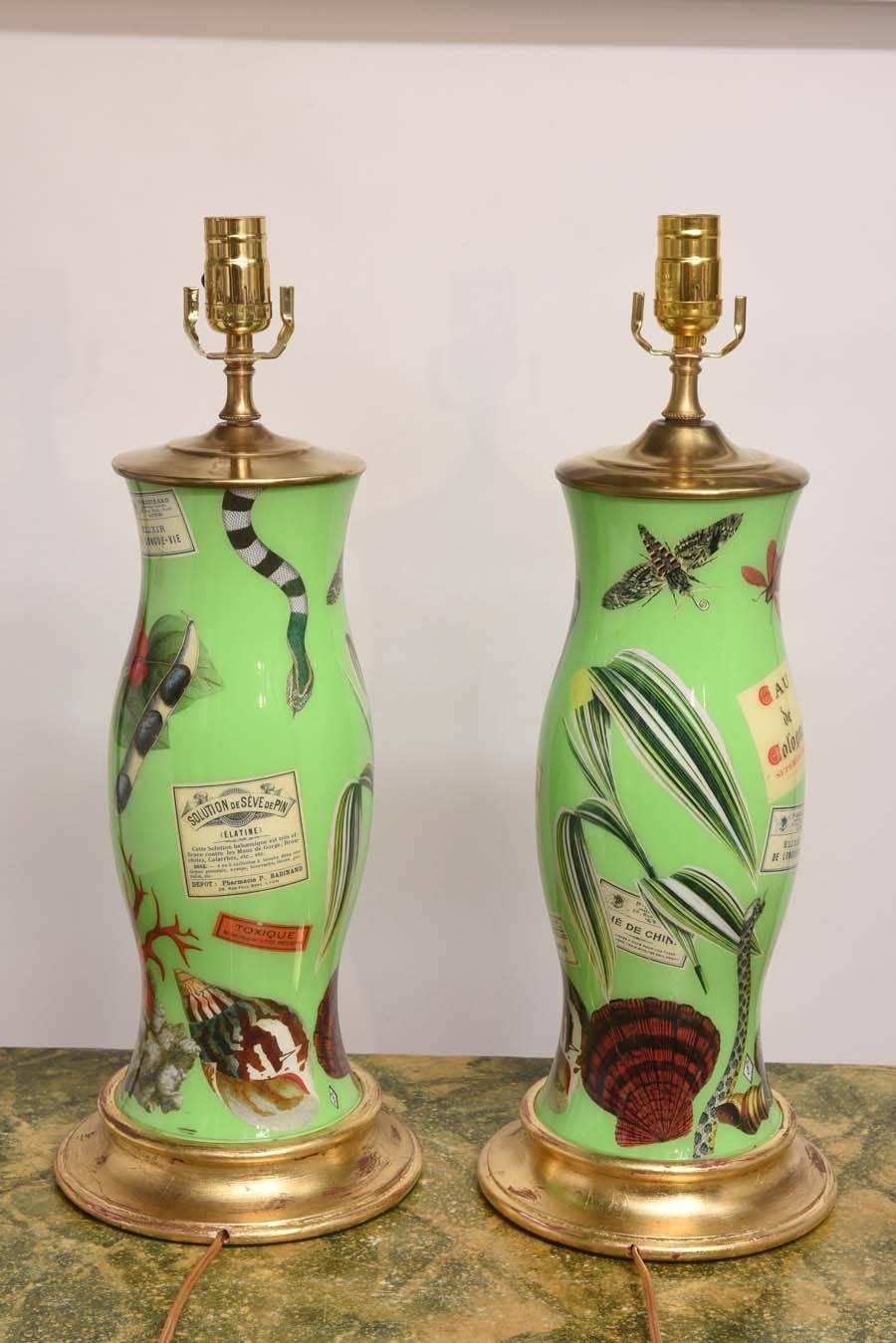 Pair of Decoupage Lamps 1