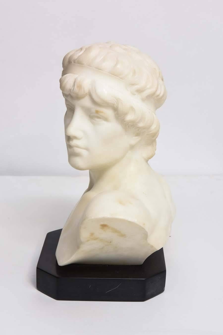 19th Century Italian Marble Bust In Good Condition In West Palm Beach, FL