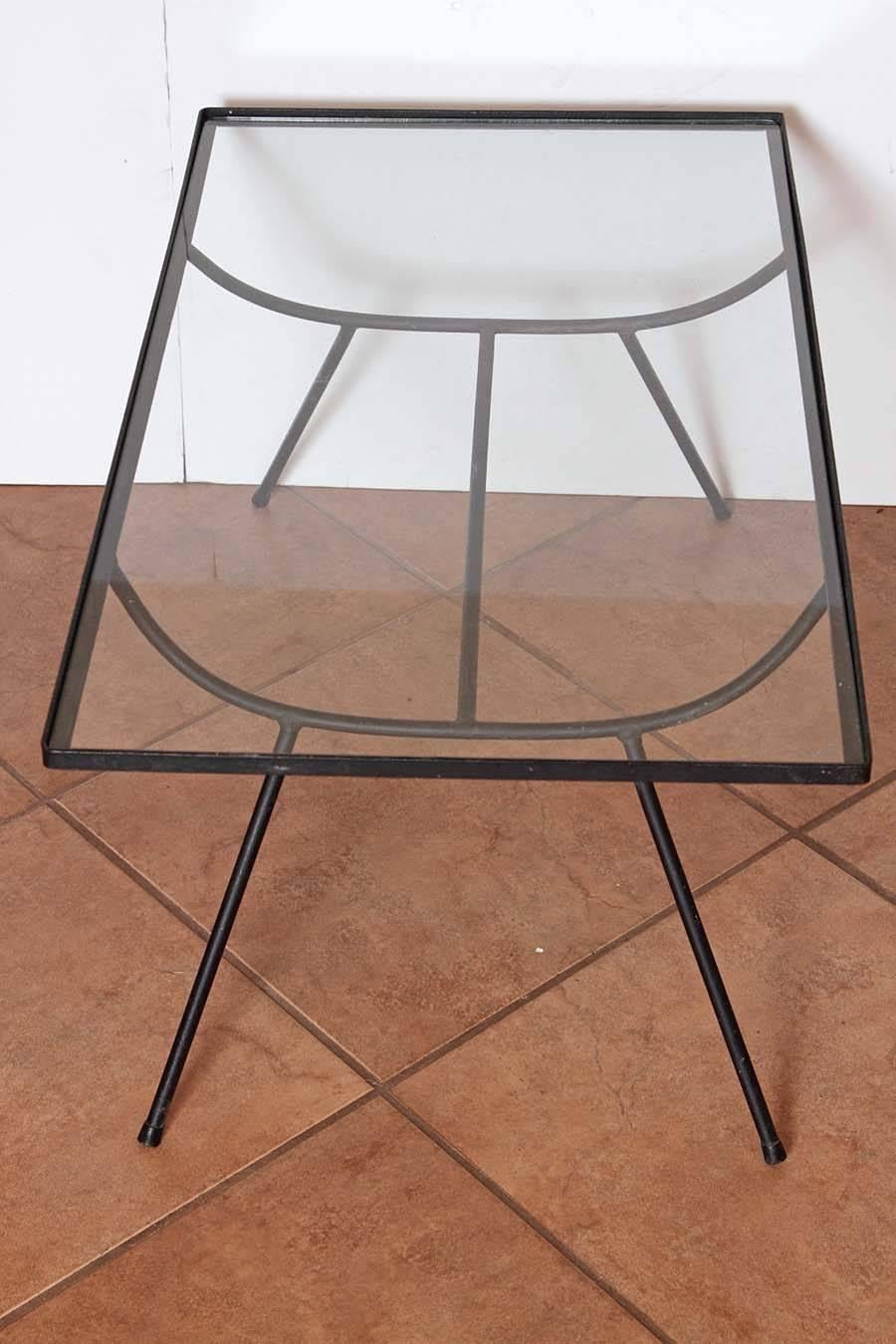 Mid-20th Century George Nelson for Arbuck Wrought Iron Glass Topped Cocktail Table