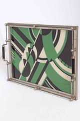 Iconic Original Art Deco Jazz Age Cocktail Tray In Rare Green Variant