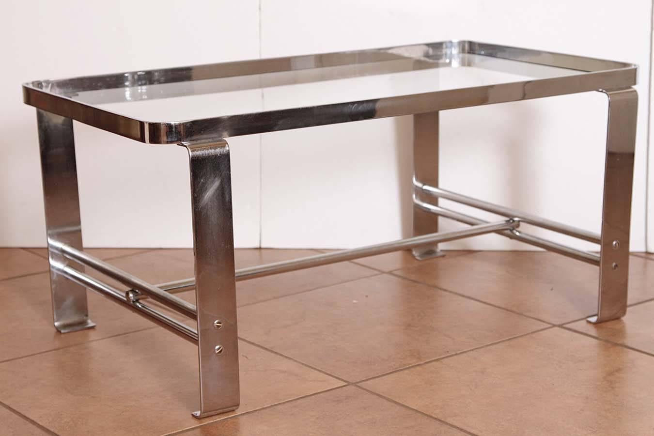 Mid-20th Century Original Wolfgang Hoffmann for Howell Chromed Steel Machine Age Cocktail Table