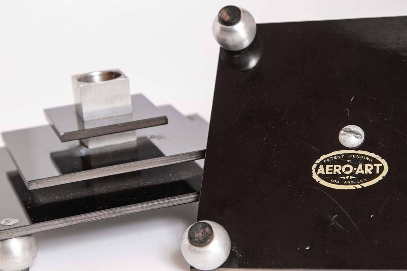 Grouping Aero Art Frantz Industries Machine Age Aluminum and Micarta Items 2