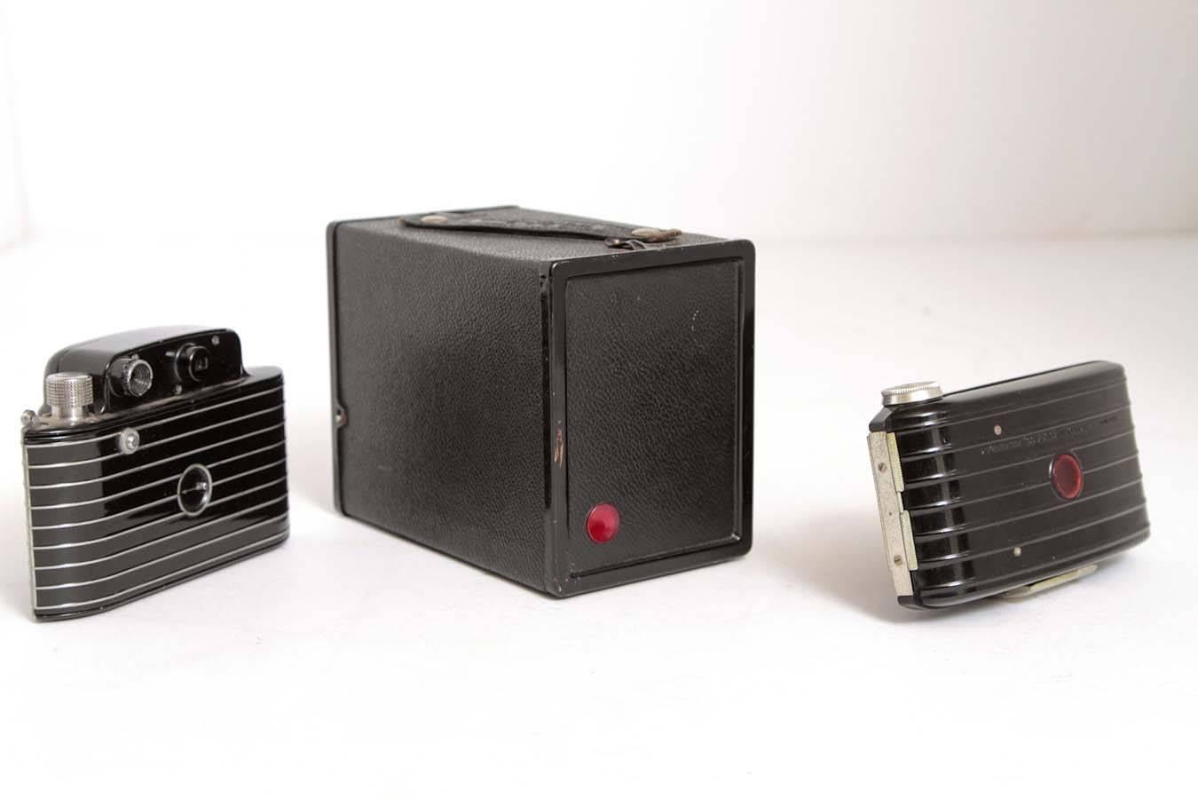 Art Deco Trio Machine Age Teague Designed Kodak Cameras Bantam World's Fair For Sale