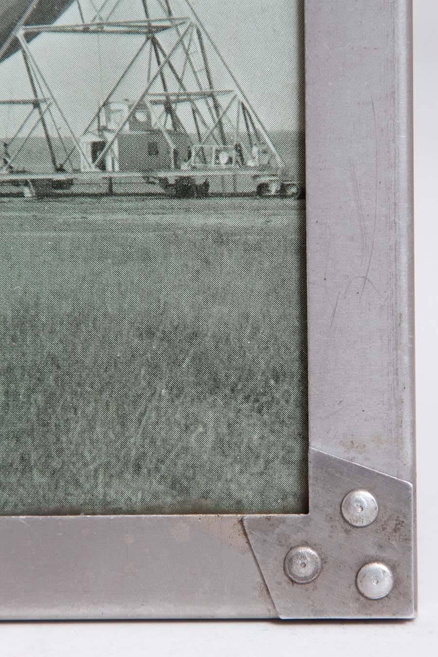 Machine Age Art Deco USS Akron Goodyear Zeppelin Duralumin Framed Litho For Sale 1