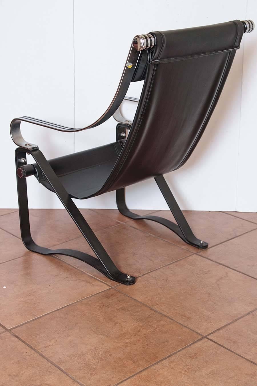 Mid-20th Century Machine Age Art Deco McKay Craft  Cantilevered Sling Lounge Chair McKaycraft For Sale