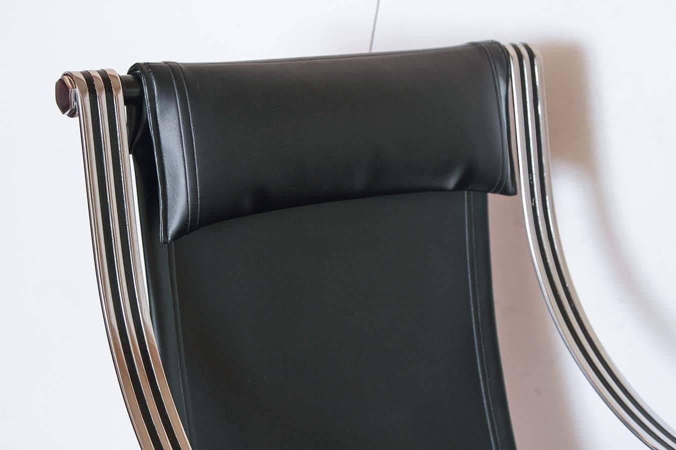 Machine Age Art Deco McKay Craft  Cantilevered Sling Lounge Chair McKaycraft For Sale 3