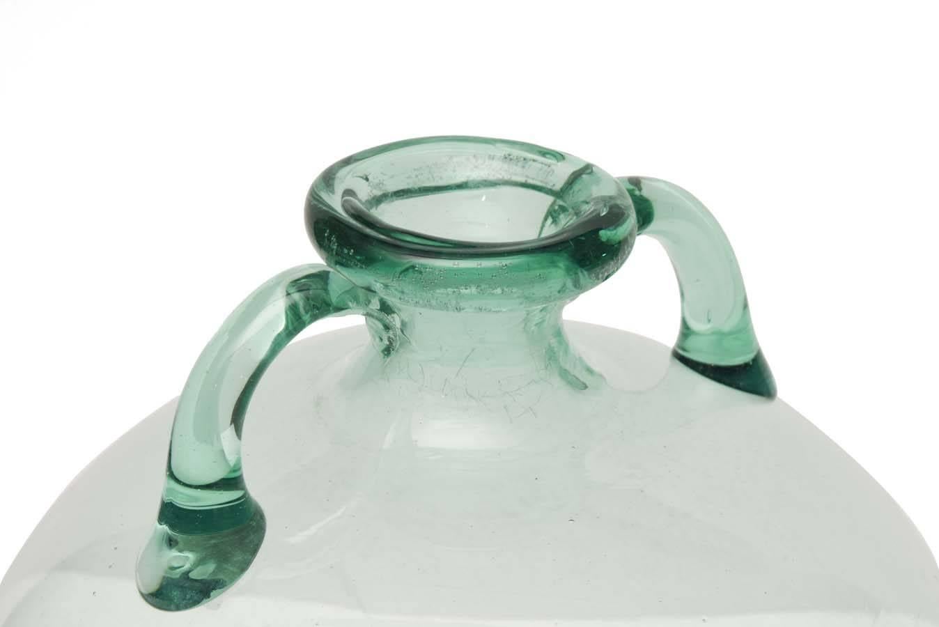 Italian 1920s Cappellin Murano green Blown Glass Vase