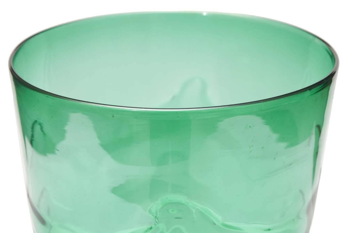 Cappellin, Big Cup in Green Blown Glass In Good Condition In Milan, IT