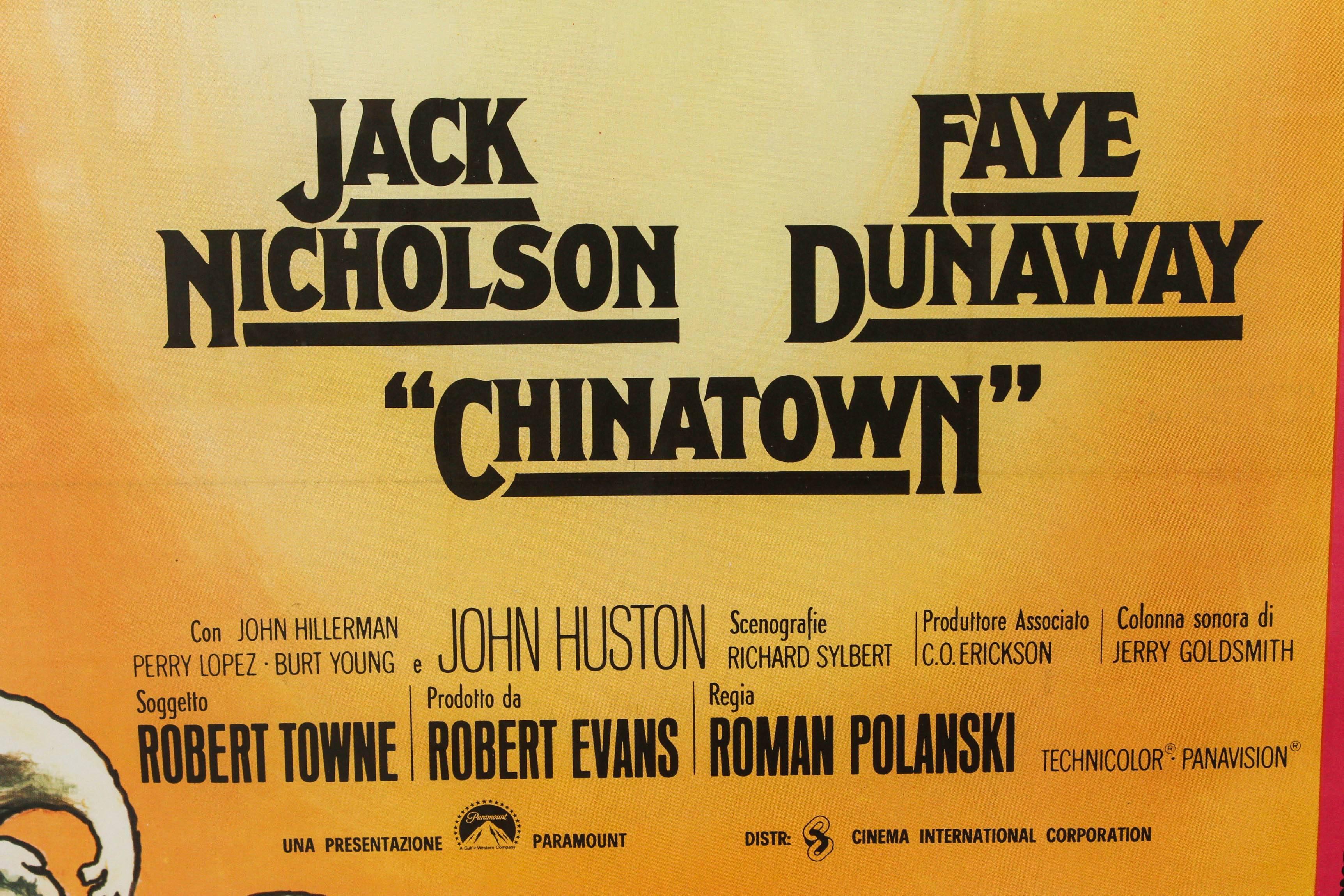 Large Vintage Custom Framed Italian Poster for Chinatown 1
