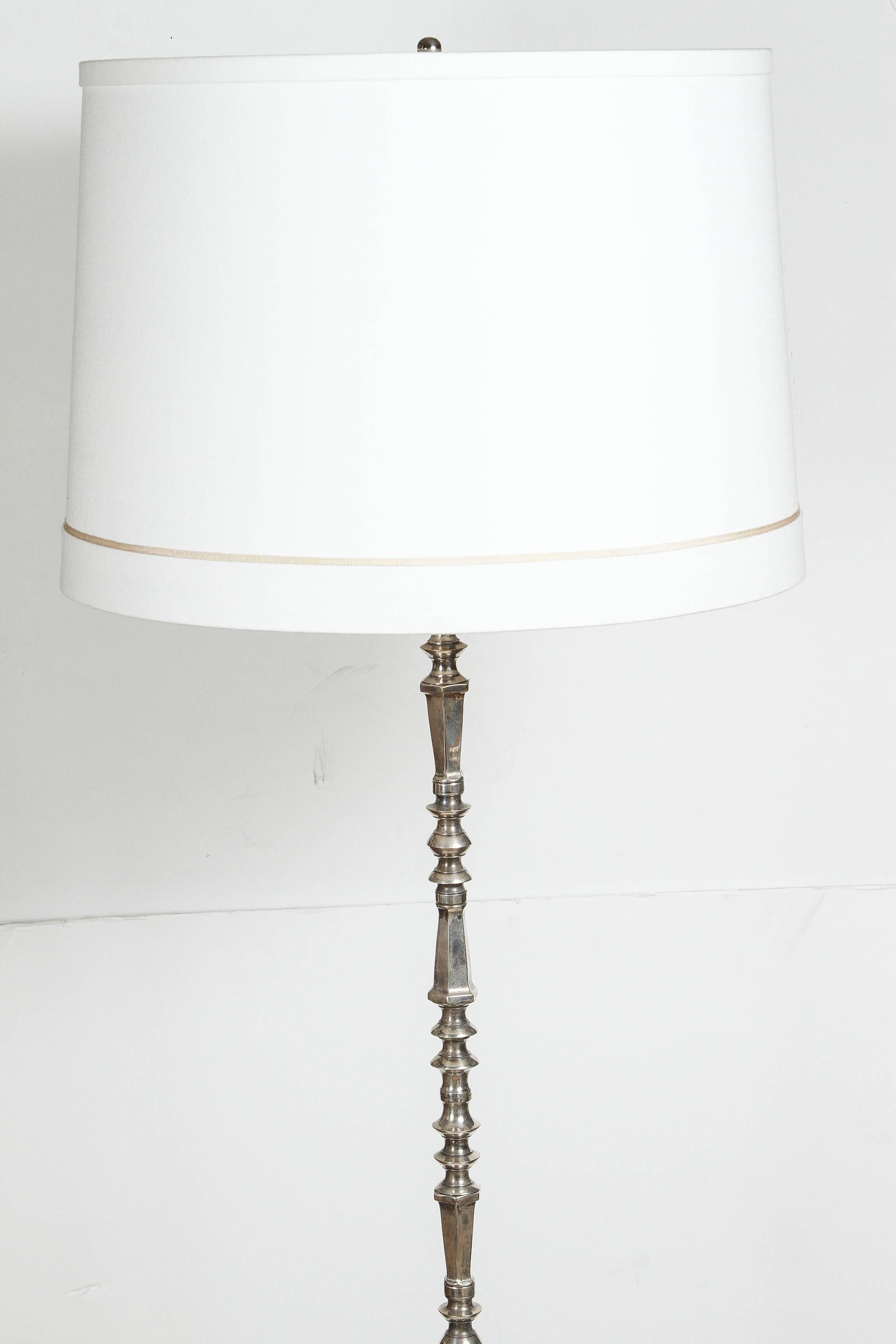 20th Century Silver Floor Lamp For Sale