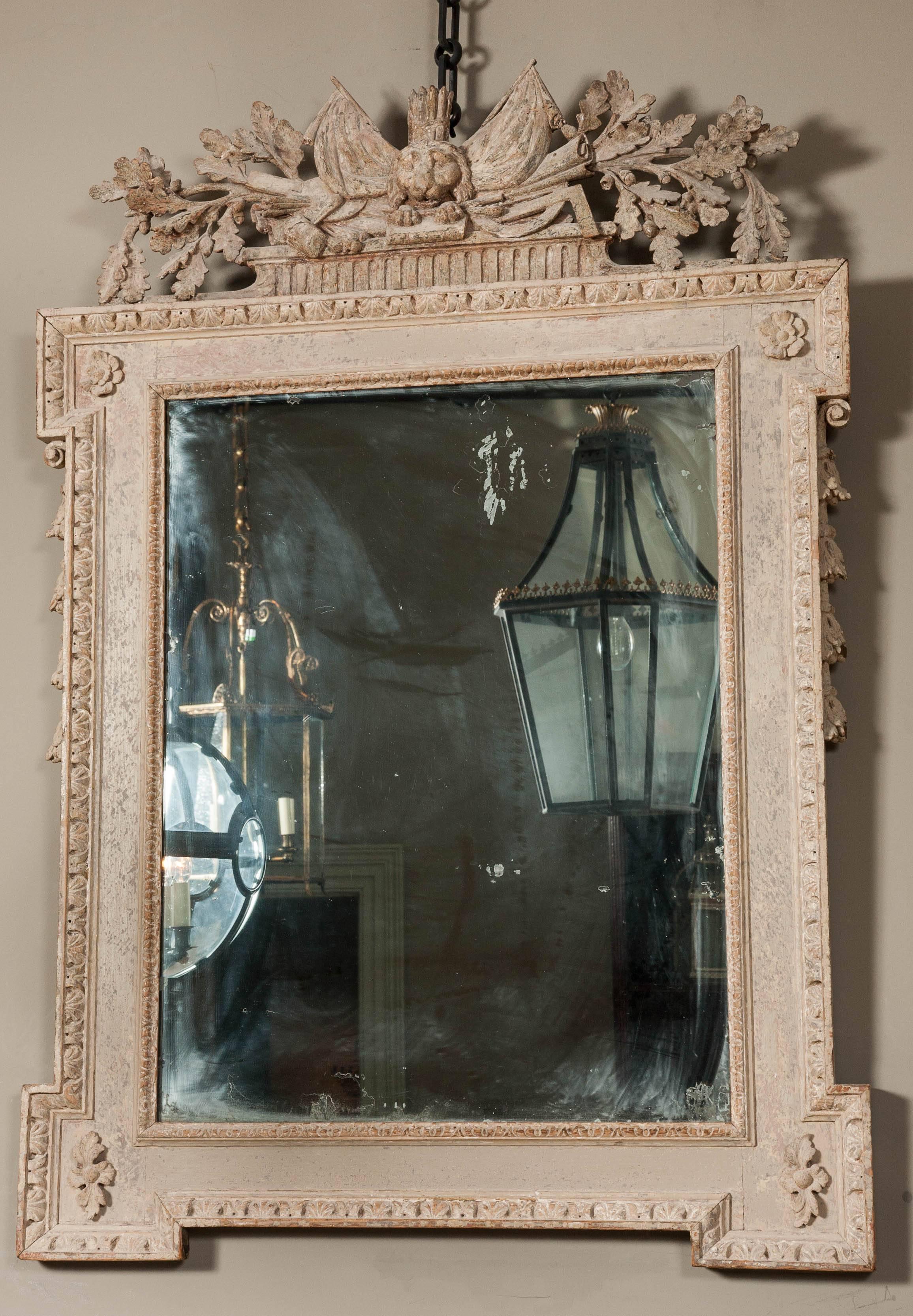 18th Century and Earlier 18th Century Kentian Carved and Painted Wall Mirror