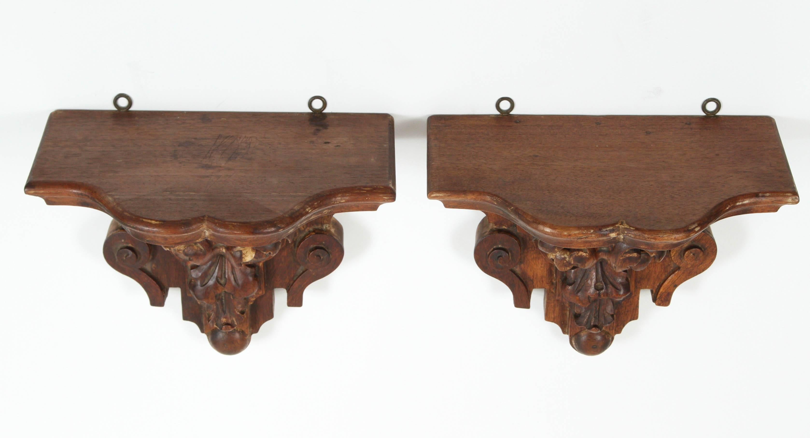 antique wooden wall shelf