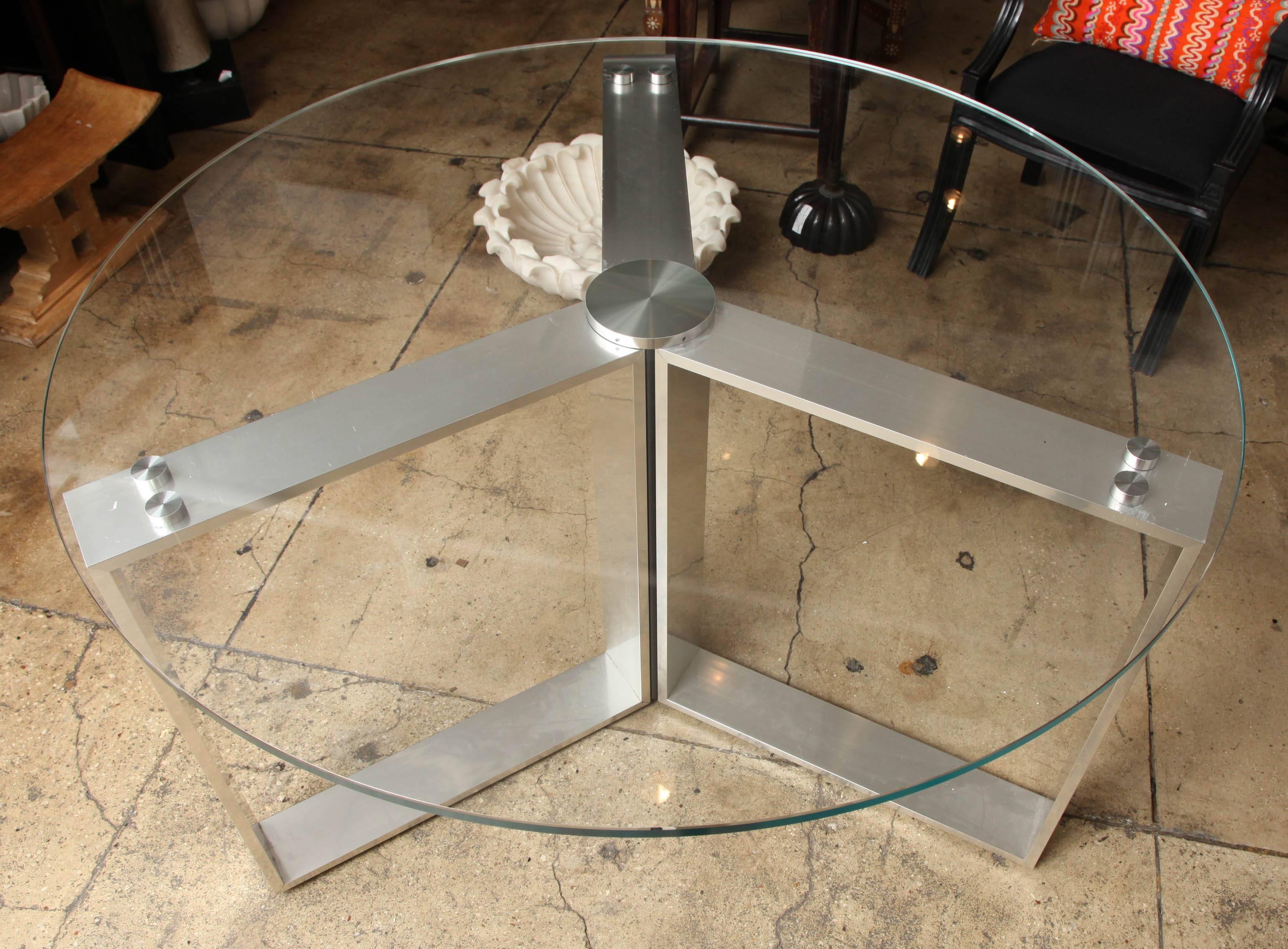 French Round Glass Dining Table