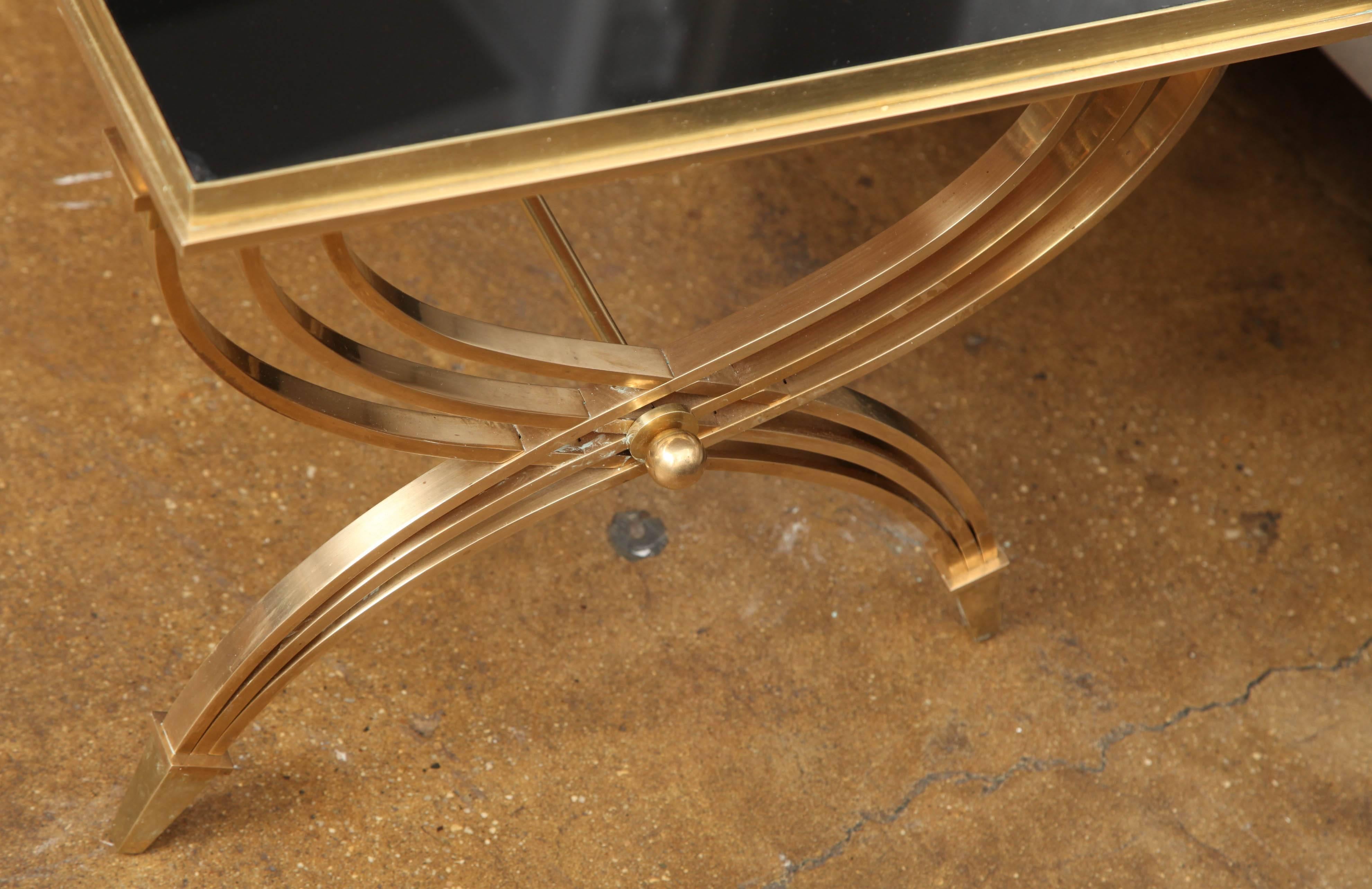 Brass and Black Glass Coffee Table 3