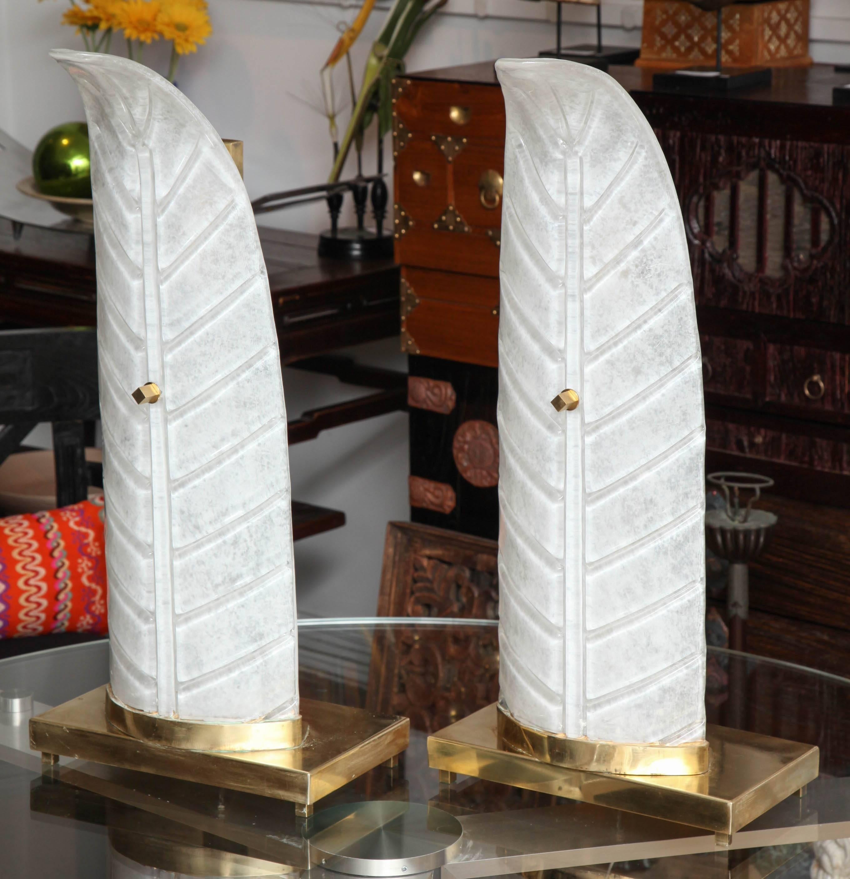 Art Glass Murano Glass Feather Table Lamps