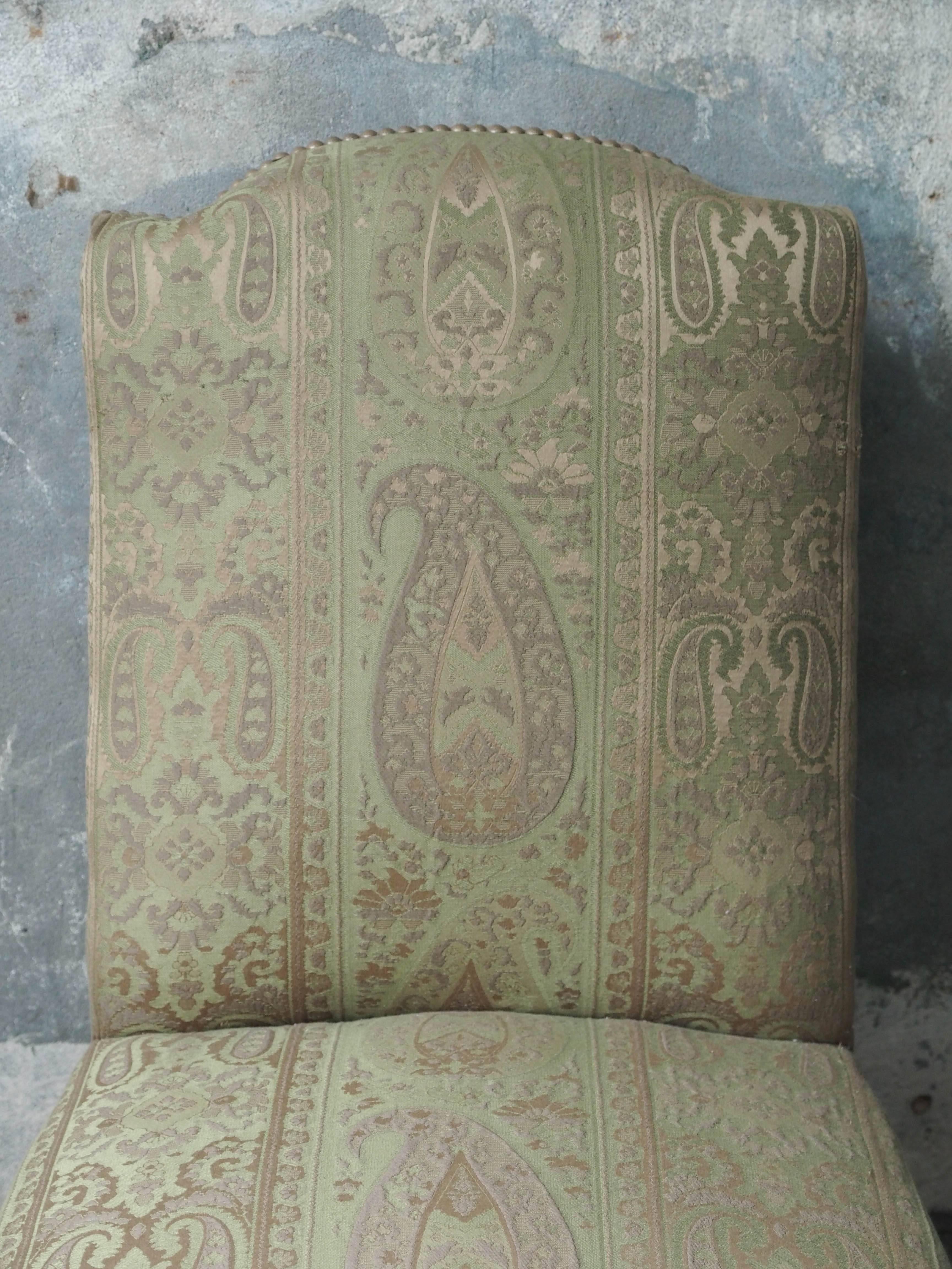 Pair of French Napoleon III Period Upholstered Chauffeuses In Good Condition In New Orleans, LA