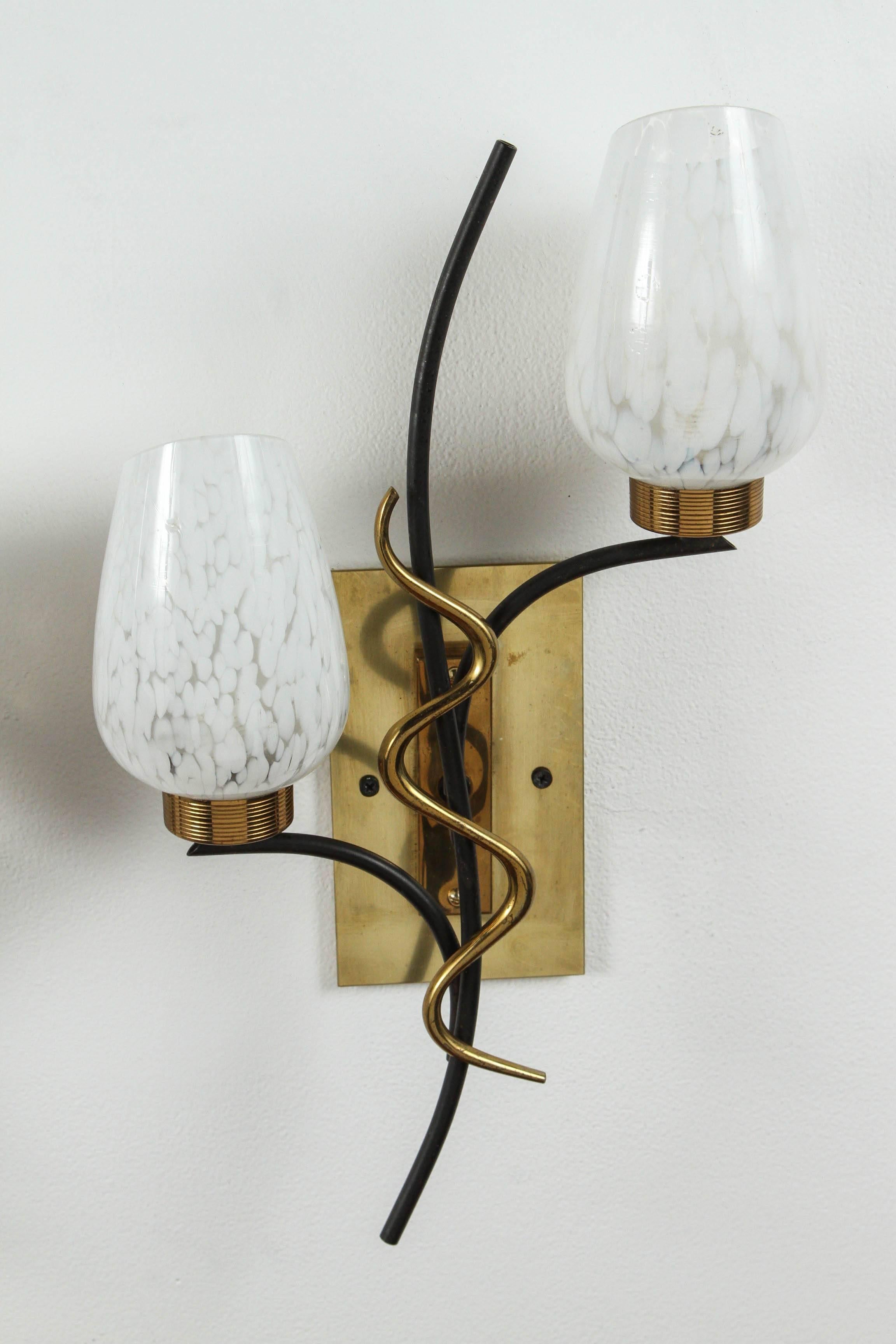 Pair of mid-century French sconces.