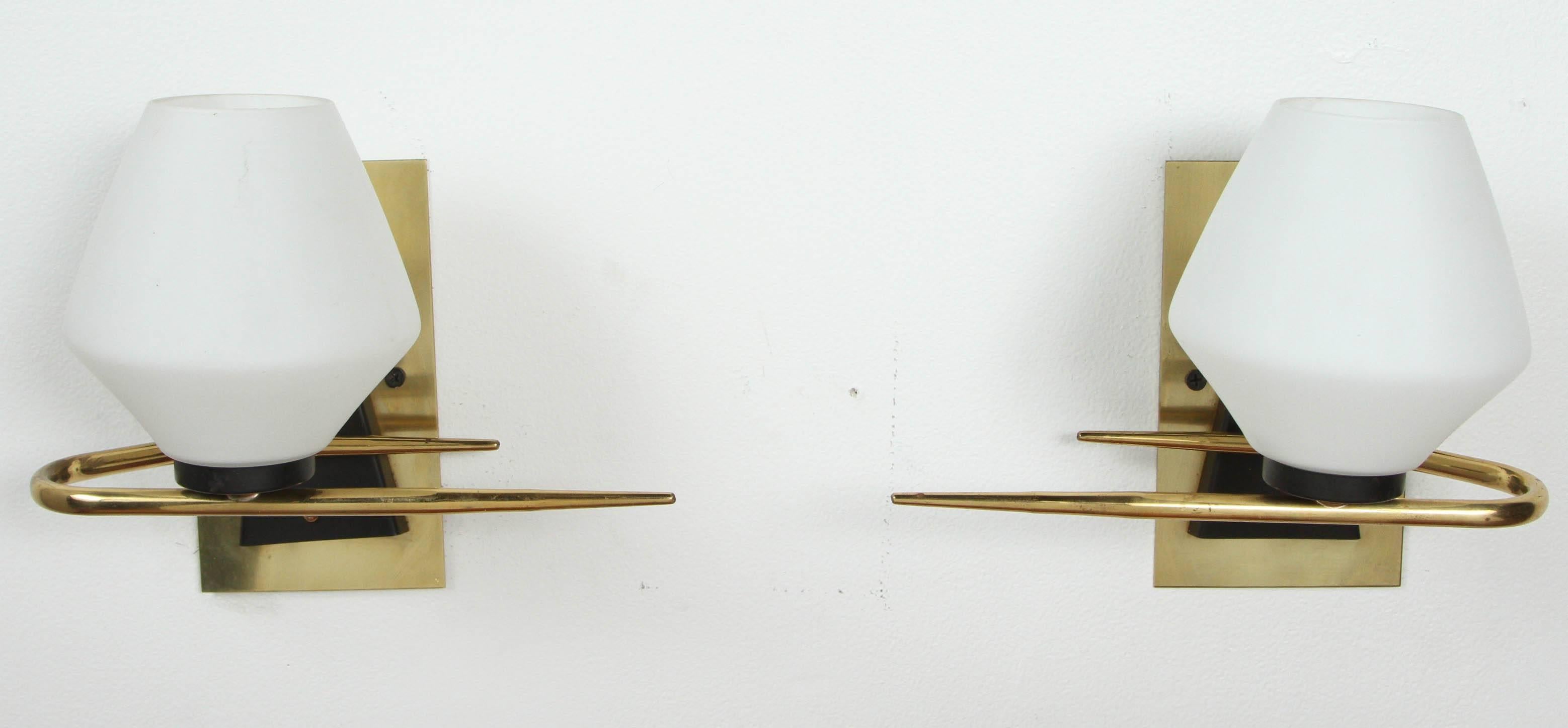 Pair of Mid-Century French sconces.