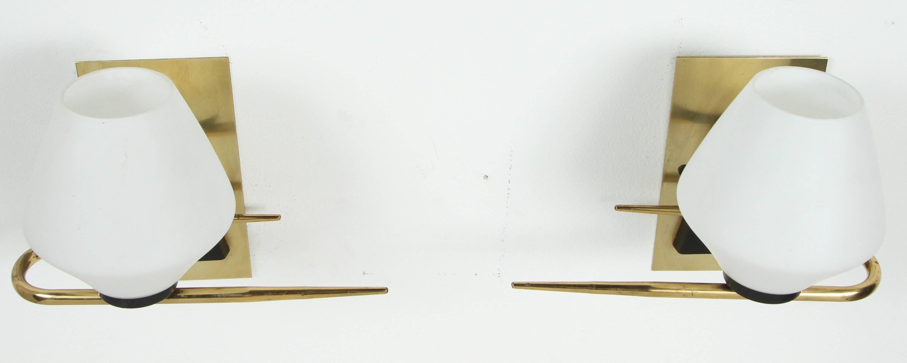 Pair of Mid-Century French Sconces For Sale 2