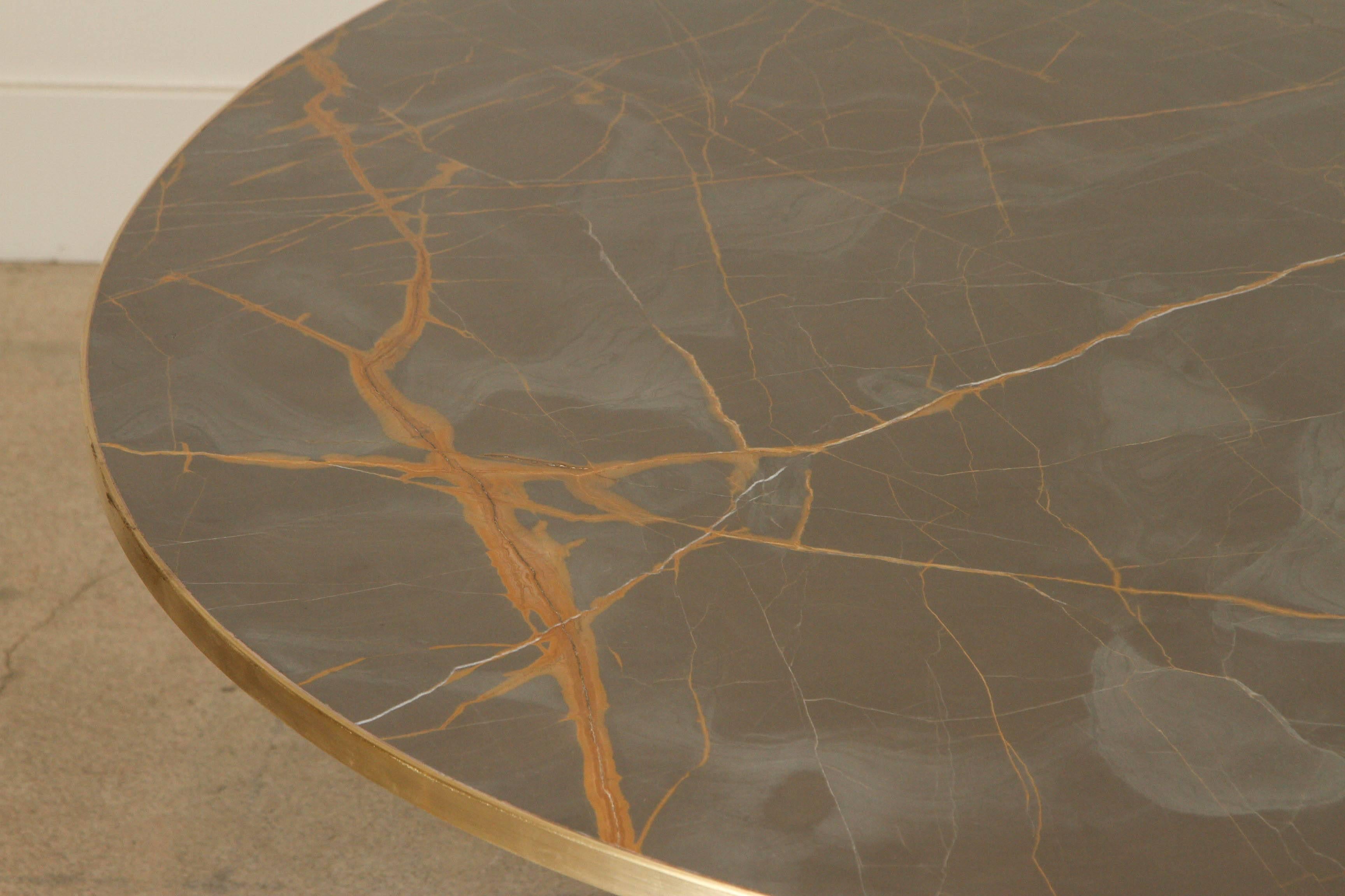 American Normandie Coffee Table by Lawson-Fenning with Bronzetto Marble