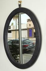 Leather Oval Mirror by Jason Koharik for Collected by