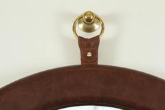 Leather Oval Mirror by Jason Koharik for Collected by