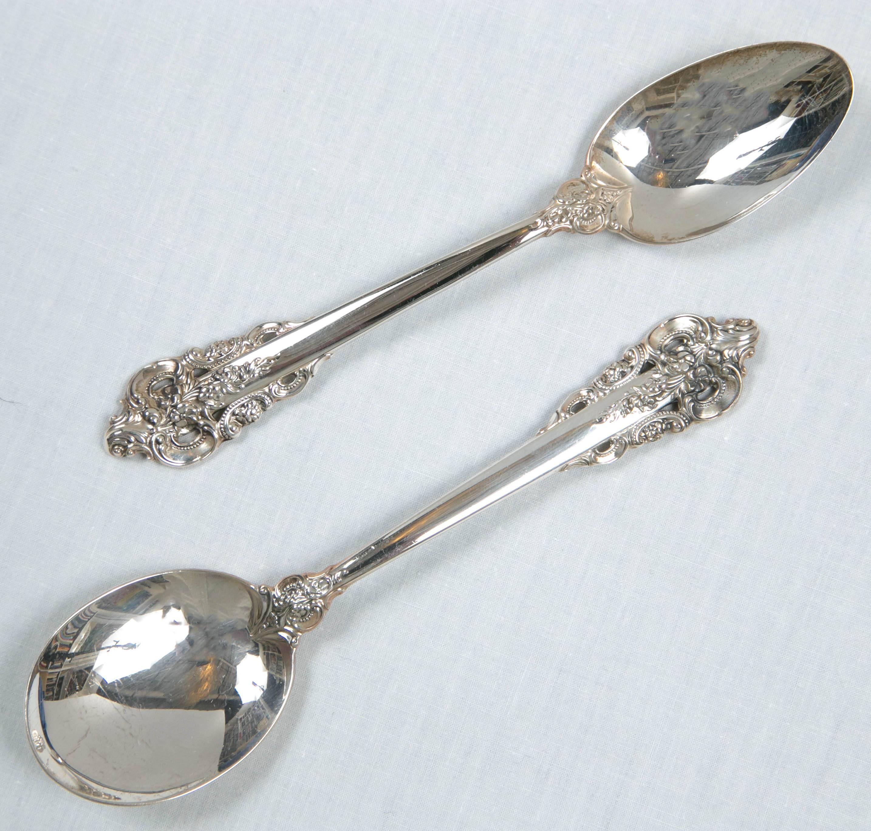 Sterling Silver Grand Baroque Flatware Set by Wallace Sterling