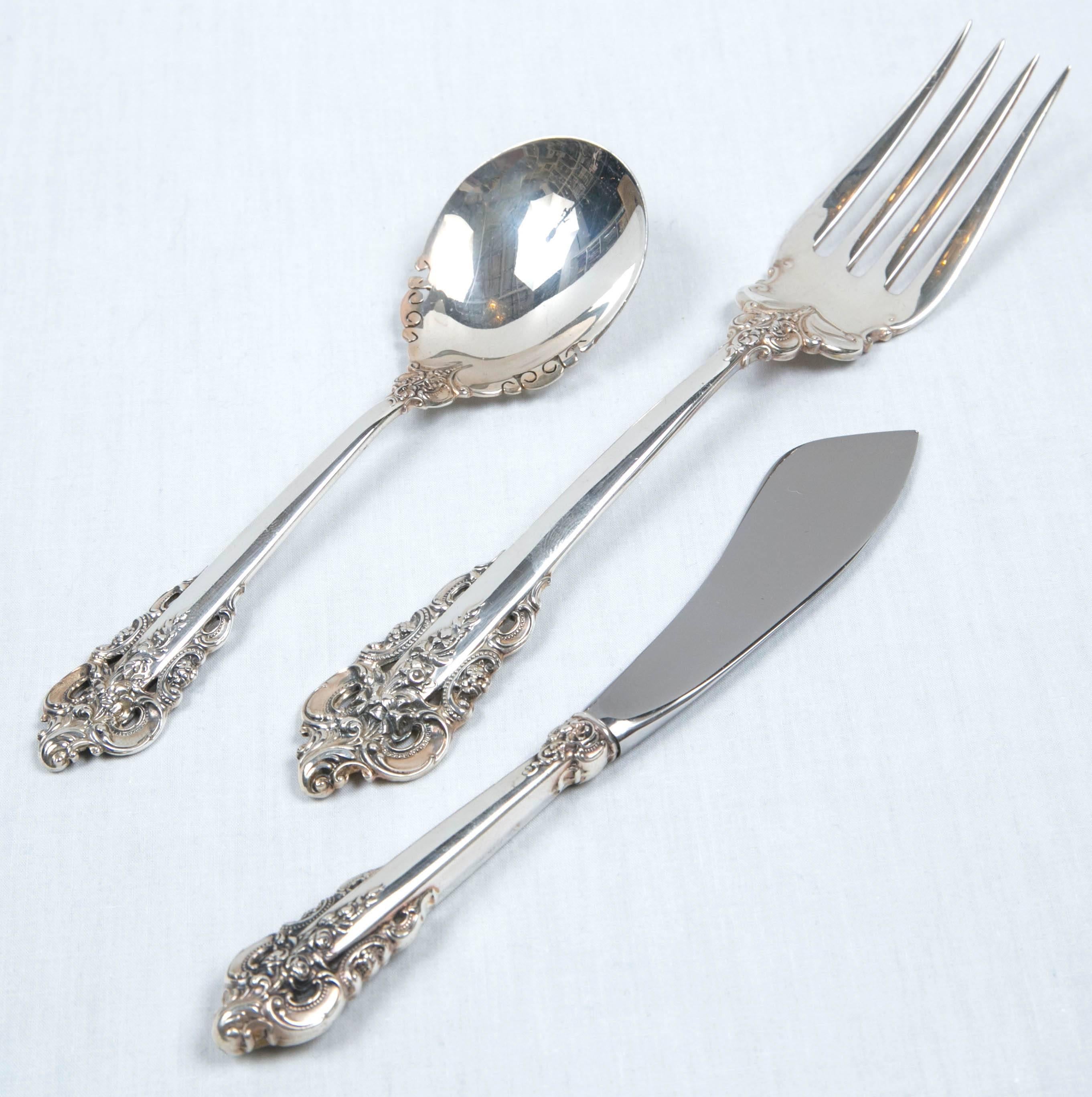 Grand Baroque Flatware Set by Wallace Sterling 4