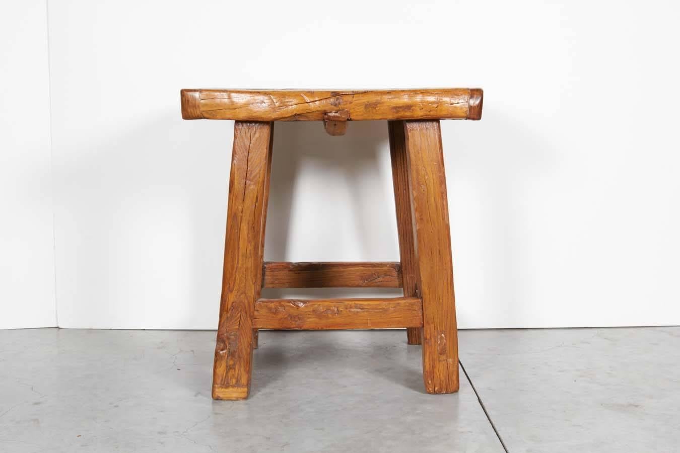 rustic stool side table