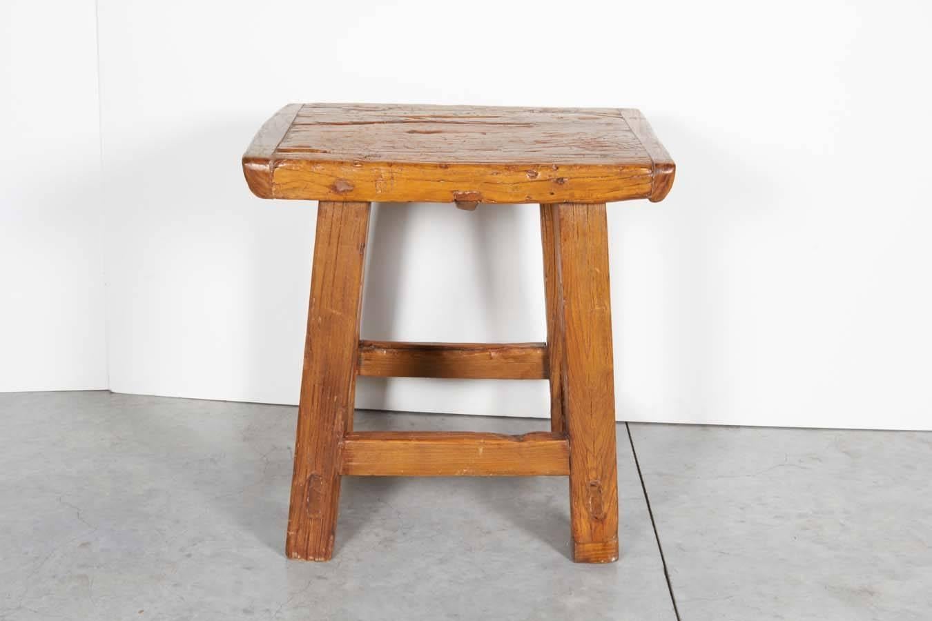 Large Rustic Stool/ Side Table In Good Condition In New York, NY
