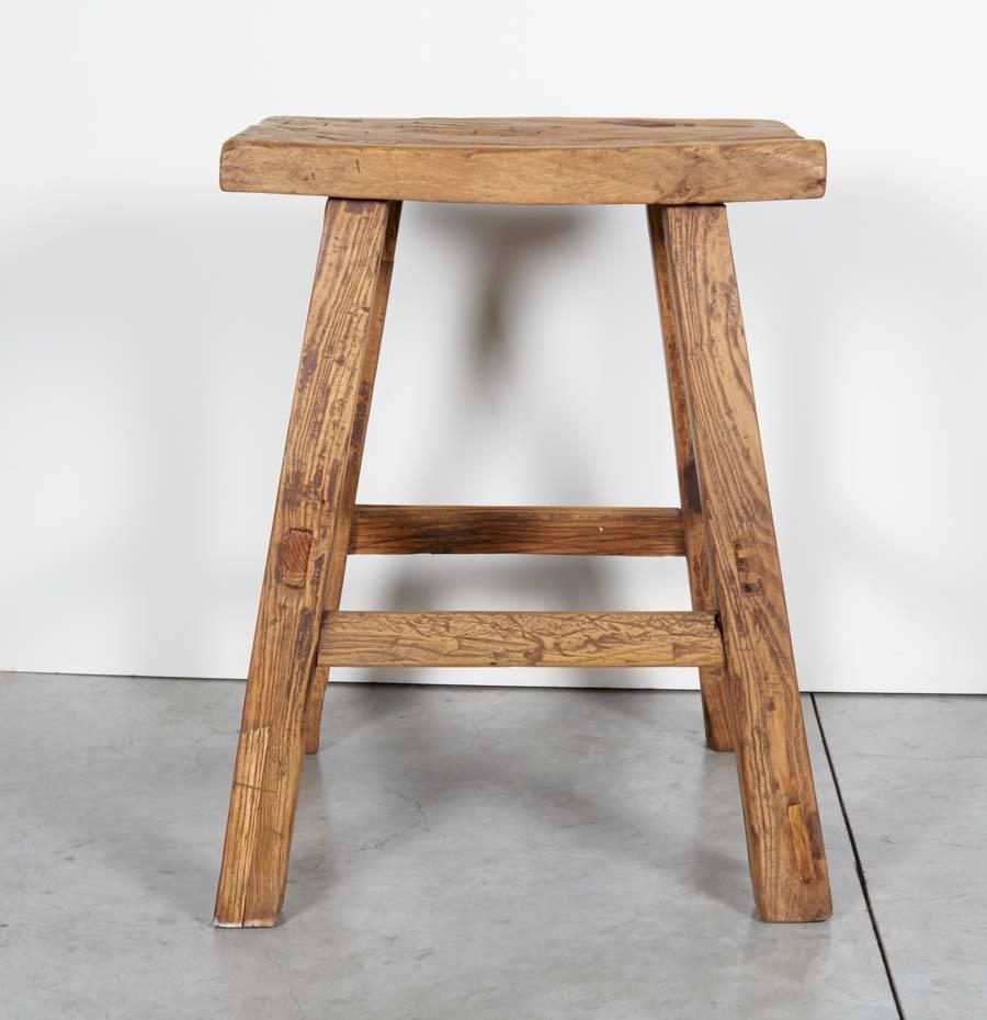 wooden stool side table