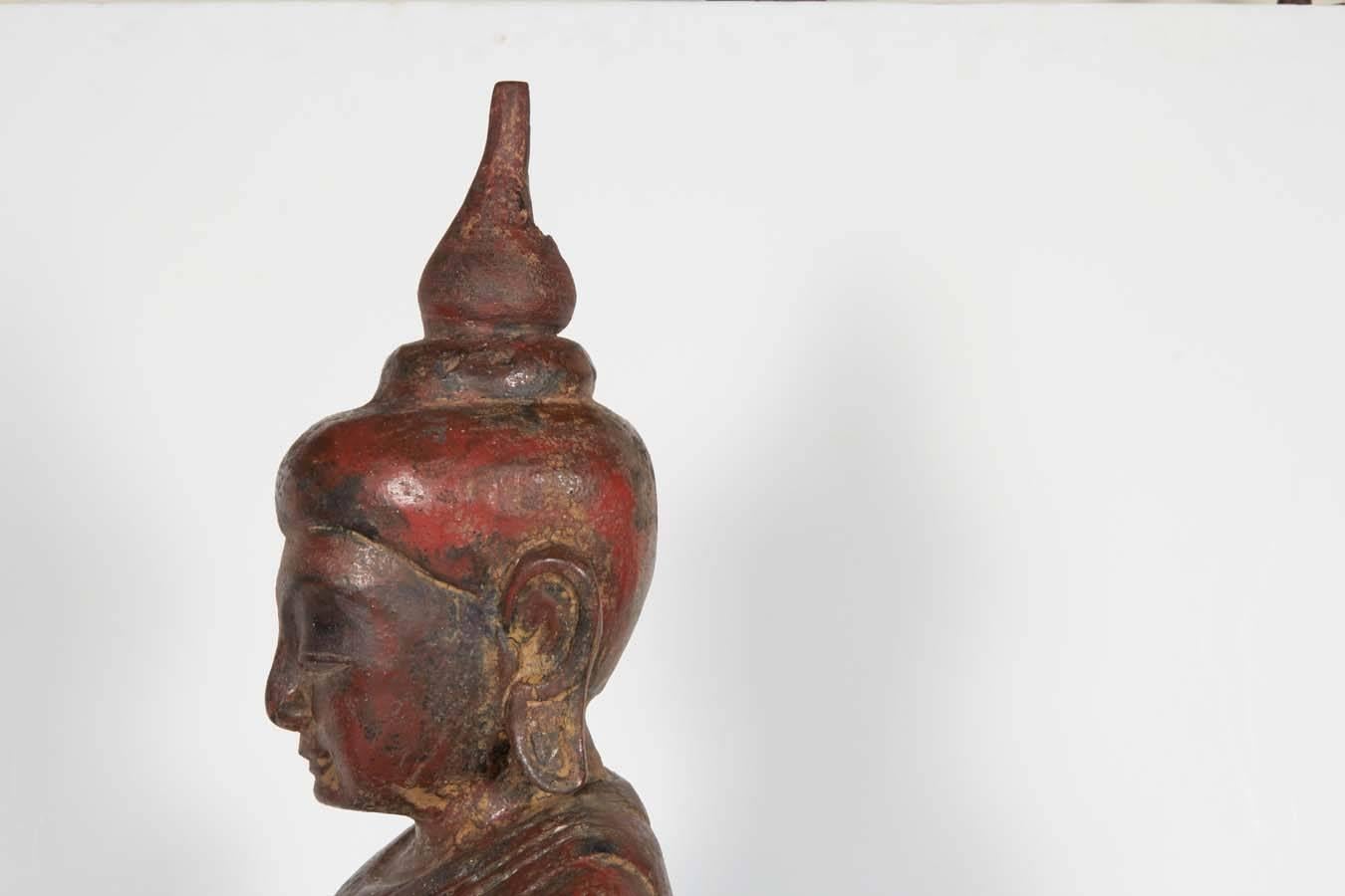 Tall Burmese Monk Sculpture For Sale 1