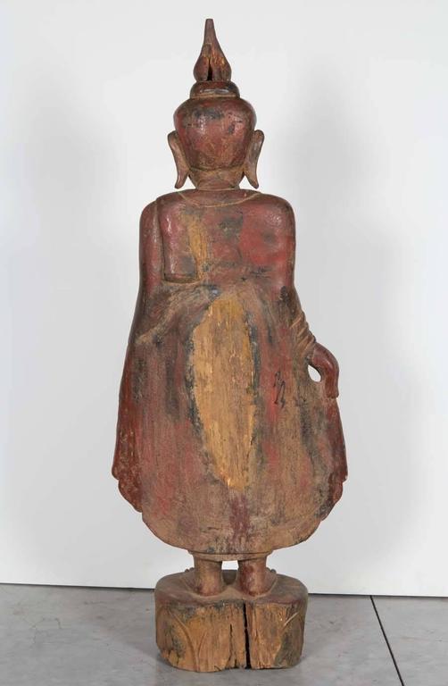 Tall Burmese Monk Sculpture For Sale 3