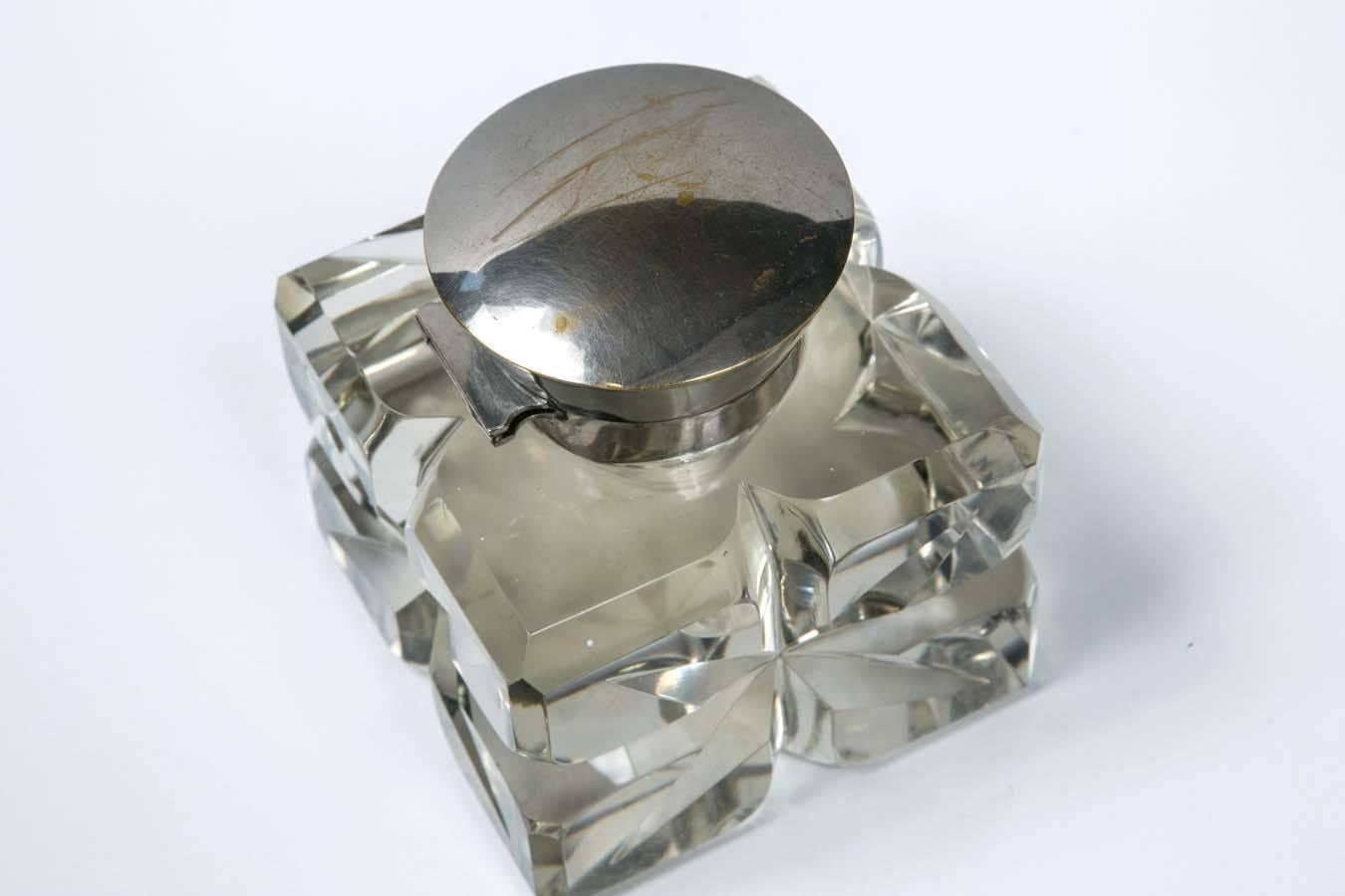 Antique American Inkwell with Starburst Pattern, 1906 1