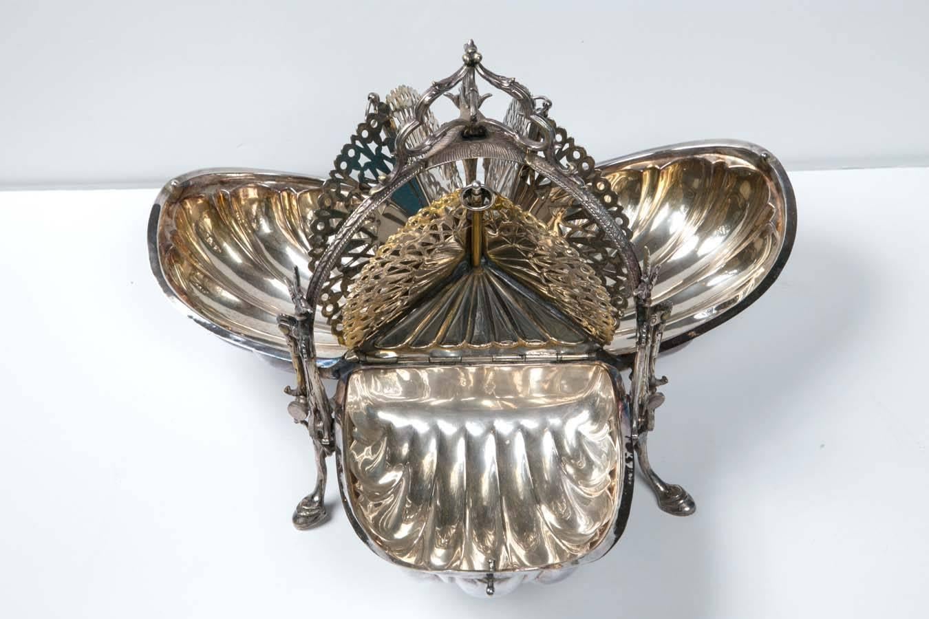 Late 19th Century Antique English Silver Plated Fancy Biscuit Box, 1880